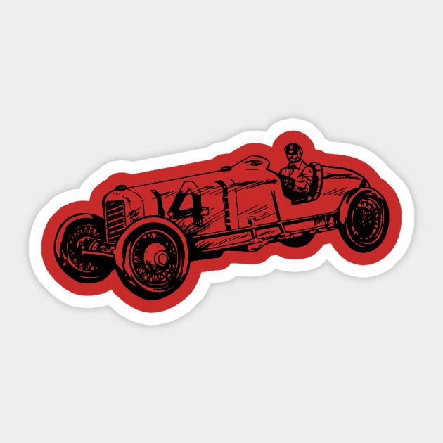 Vintage car in black and white Sticker by Montanescu